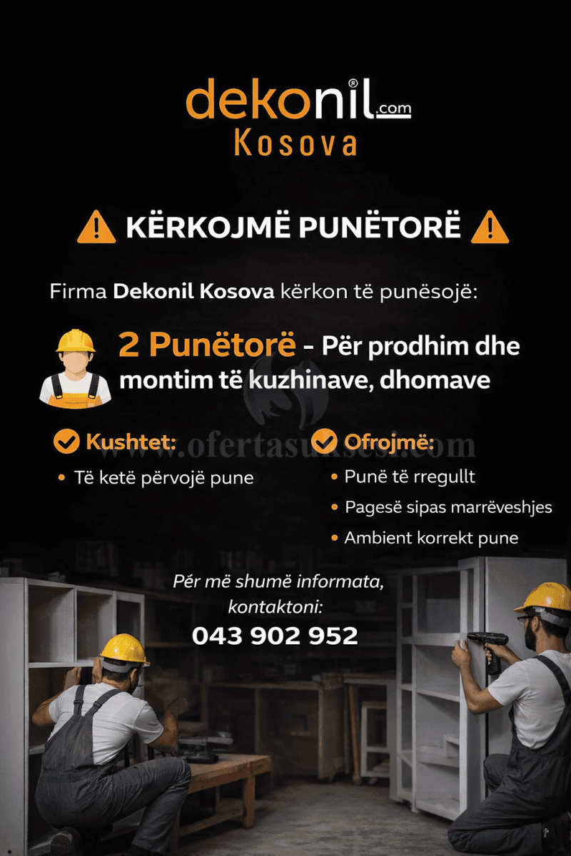 Ofroj pune per dy punetor per prodhim — fotografia 1