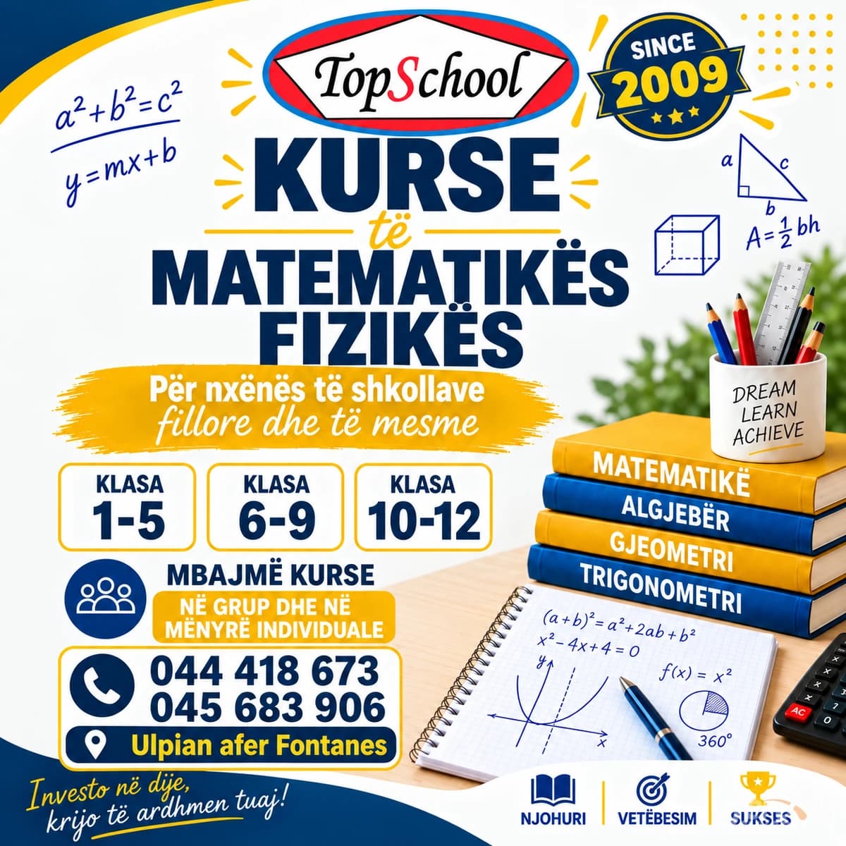 ORGANIZOJME KURSE PËR MATEMATIKË DHE FIZIKË — fotografia 1