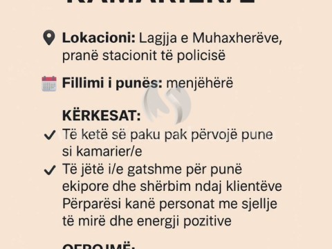 Ofroj pune per KAMARIER/E